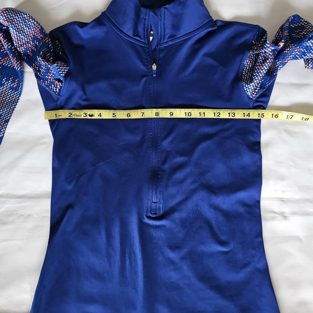 Nike Pro Women's Blue Hyperwarm Nordic Court Half-Zip Training Shirt Size Small - Picture 9 of 11